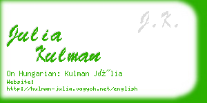 julia kulman business card